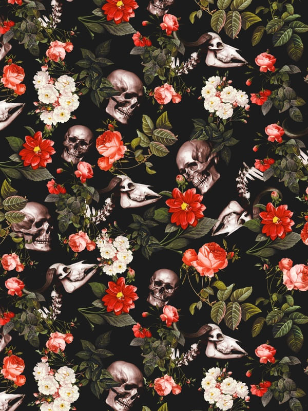 FLORAL AND SKULL PATTERN