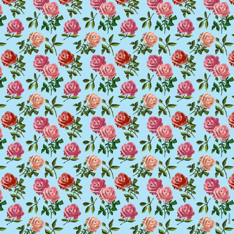 FLORAL AZUL ROSA