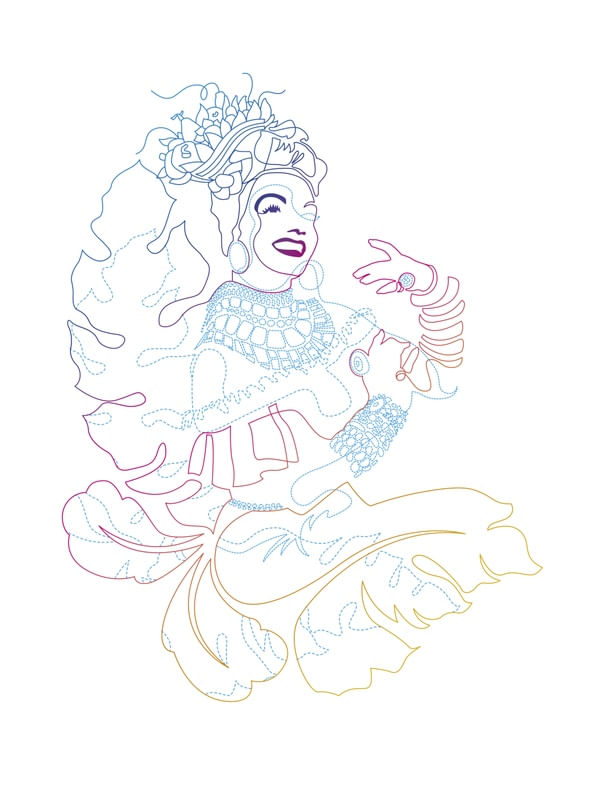 CARMEN MIRANDA TRAÇOS (BRANCO)
