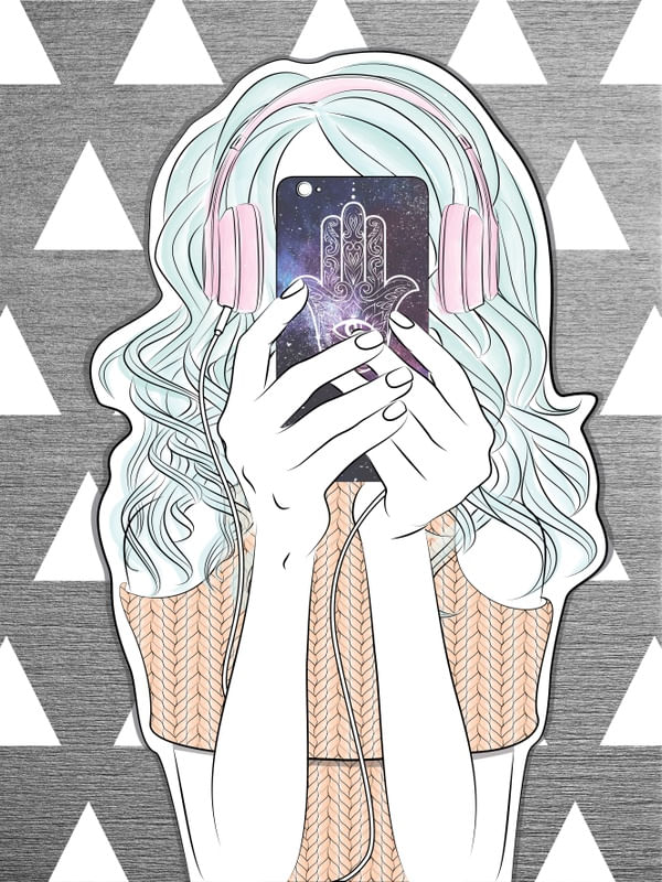 HEADPHONE HIPSTER GIRL