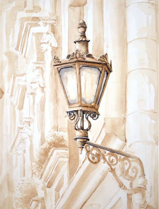 LUMINÁRIA ANTIGA AQUARELA