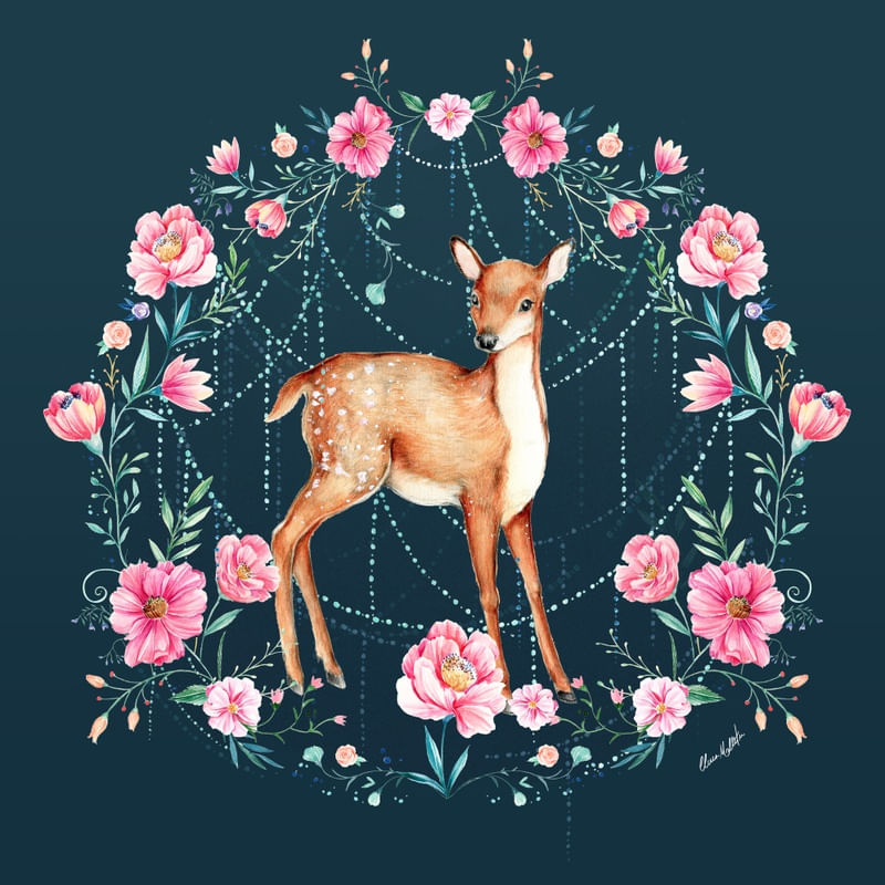 CERVO ENTRE FLORES