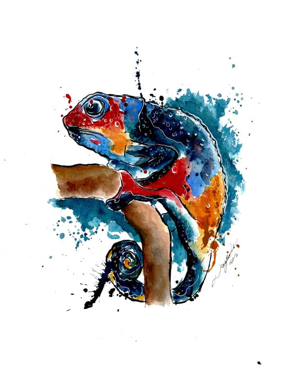 CAMALEÃO AQUARELA