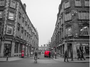 BIKER ON STREET OF OXFORD CITY