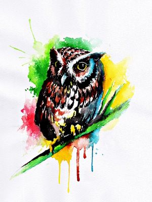 CORUJA EM AQUARELA