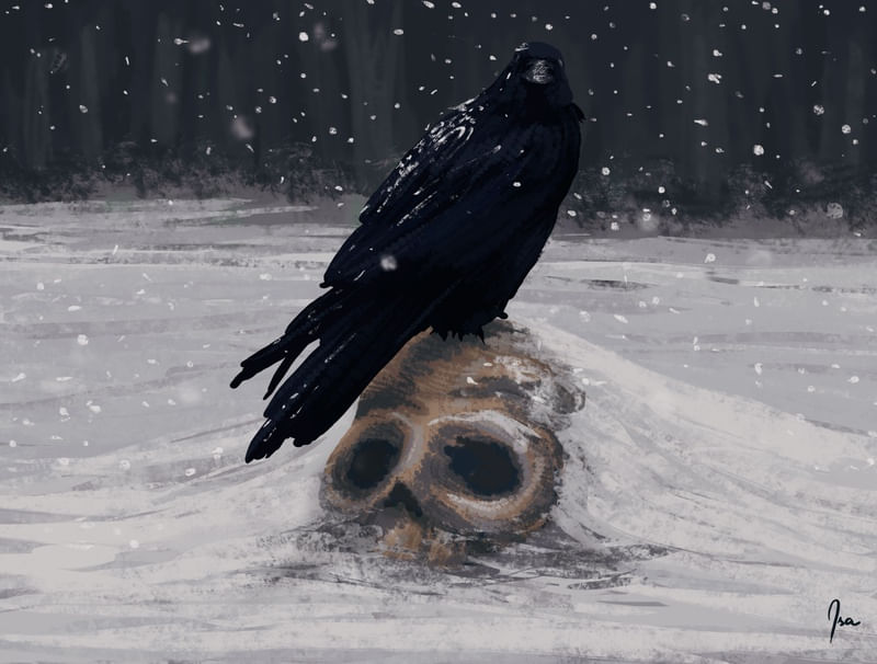 O CORVO NA NEVE