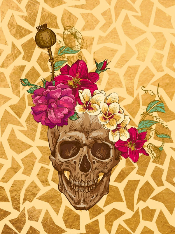 SKULL AND FLOWER
