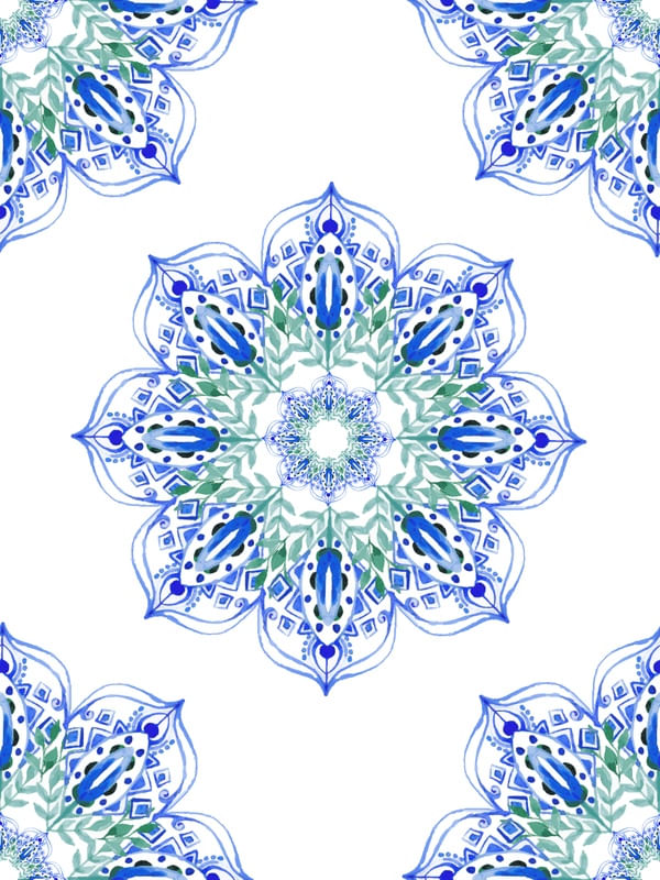 MANDALA - BLUE WATERCOLOR