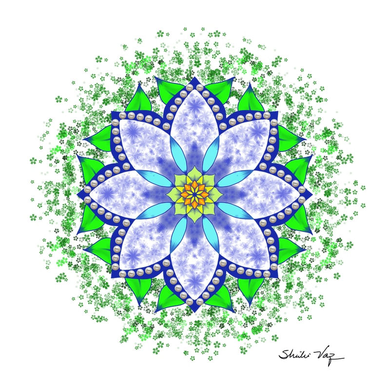 MANDALA FLORAL AZUL