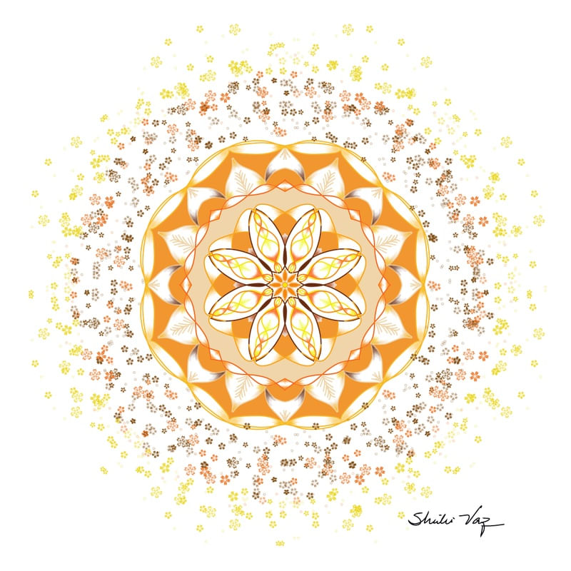 MANDALA FLORAL MARROM