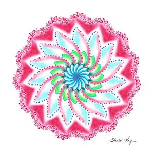 MANDALA FLORAL VERMELHA