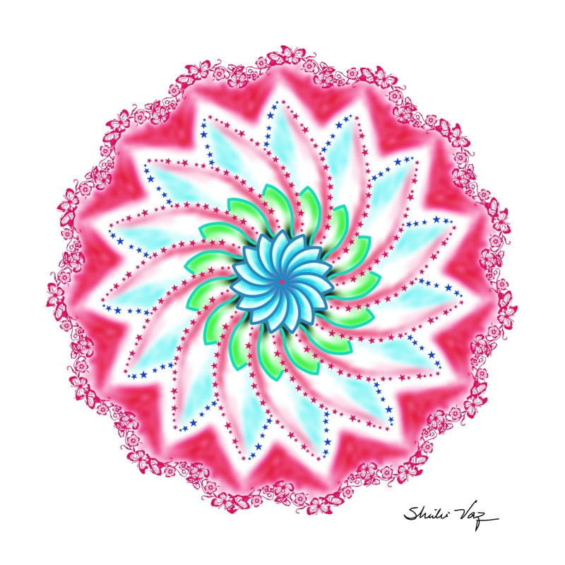 MANDALA FLORAL VERMELHA