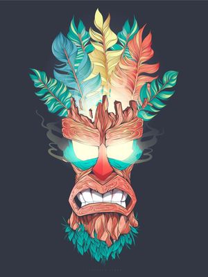 WOOD MASK AKU AKU