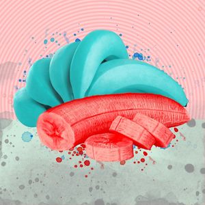 BANANAS EM ROSA E AZUL