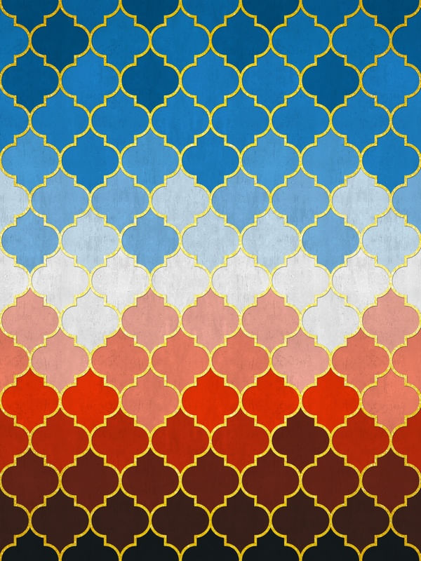 MOSAICO AZUL E VERMELHO