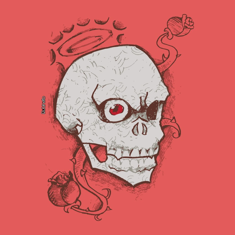 SKULL AND ROSE