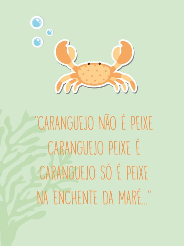 CARANGUEJO NÃO É PEIXE