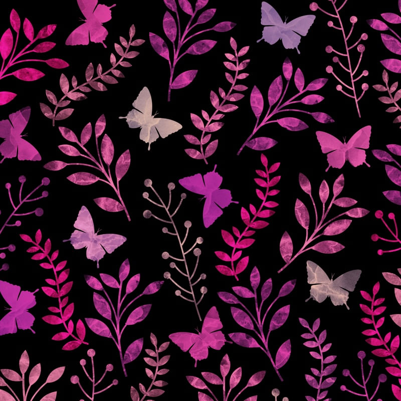 WATERCOLOR FLORAL AND BUTTERFLY
