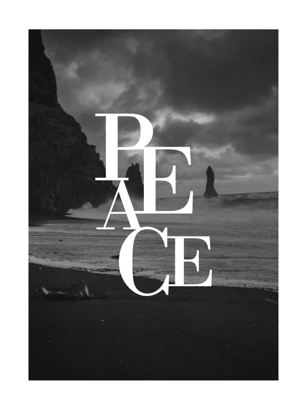 PAISAGENS E PALAVRAS PEACE - PRETO E BRANCO
