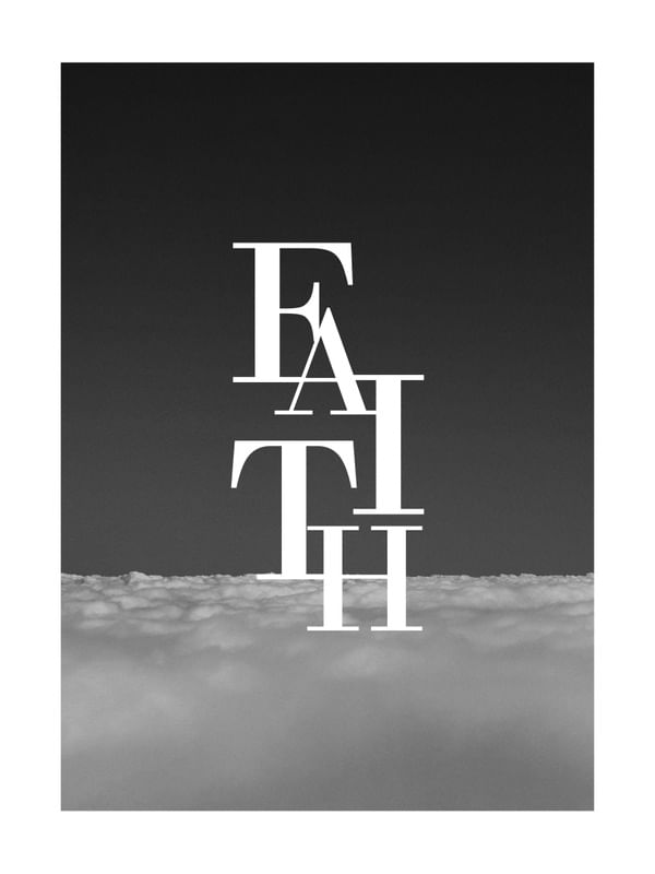 PAISAGENS E PALAVRAS FAITH - PRETO E BRANCO