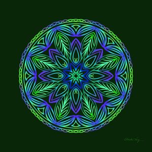 MANDALA FOLHA NEON VERDE