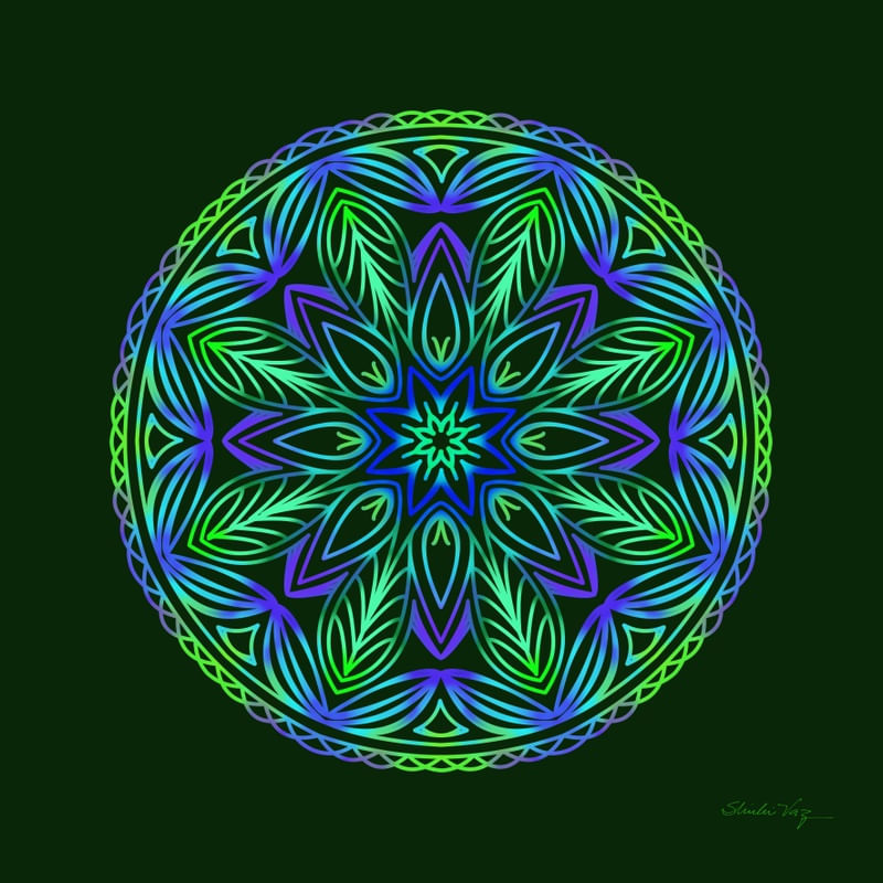 MANDALA FOLHA NEON VERDE
