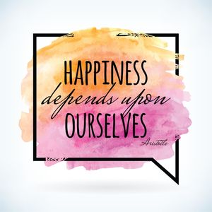 HAPPINESS DEPENDS UPON OURSELVES - PINK/ORANGE