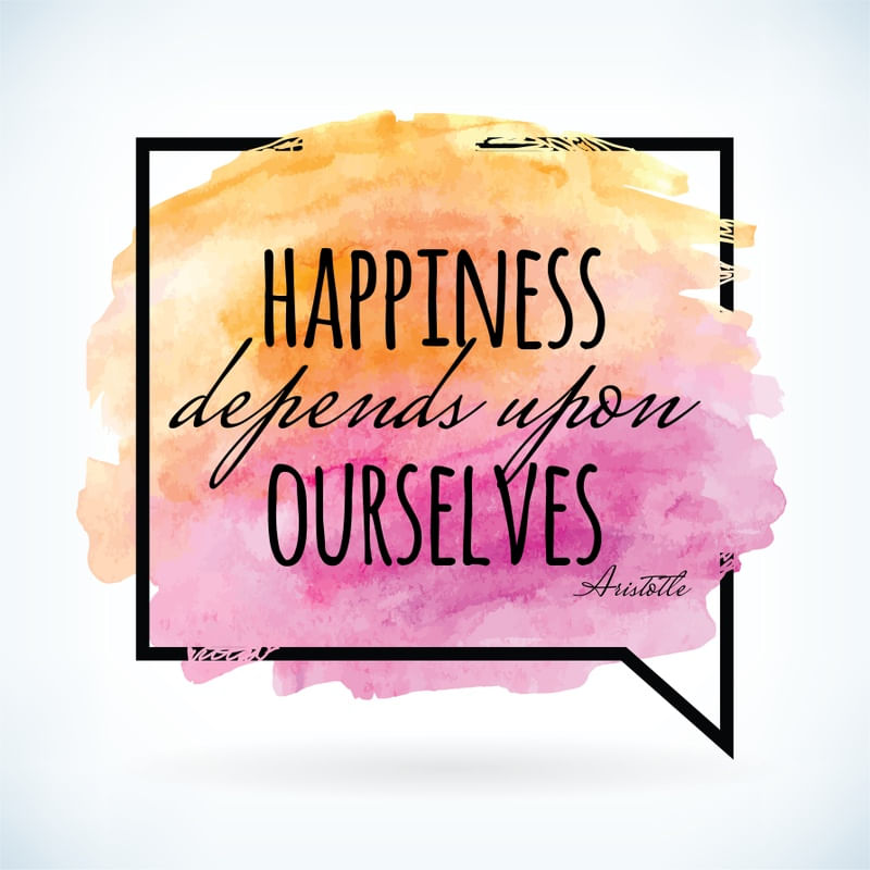 HAPPINESS DEPENDS UPON OURSELVES - PINK/ORANGE