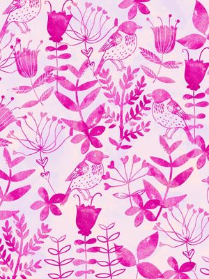 PINK FLORAL AND BIRD