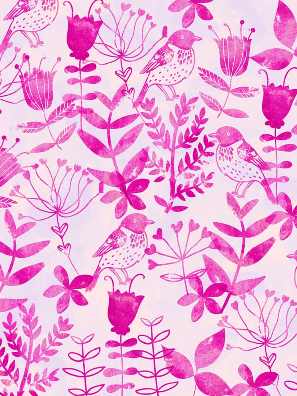 PINK FLORAL AND BIRD
