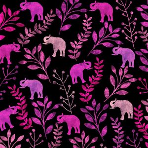 PINK FLORAL AND ELEPHANT
