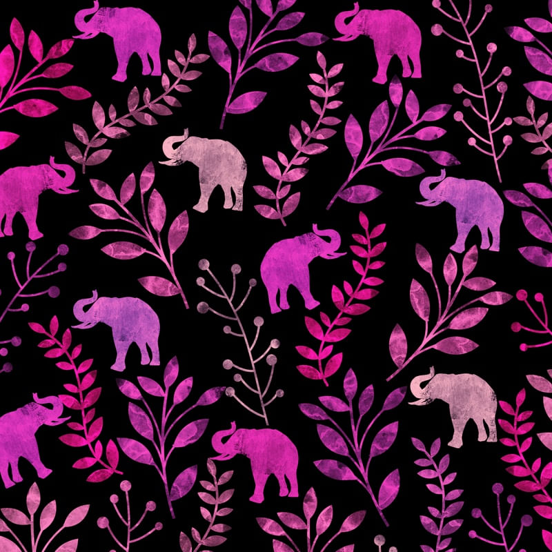 PINK FLORAL AND ELEPHANT