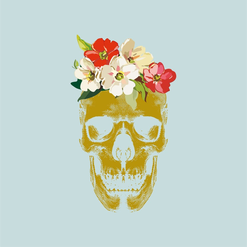SKULL FLORAL BLU