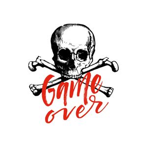 CARTAZ GAME OVER CAVEIRA