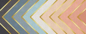 CHEVRON DOURADO ROSA E AZUL