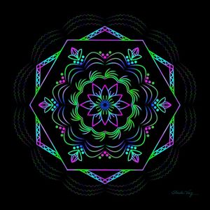 MANDALA FLOR DO CAMPO NEON