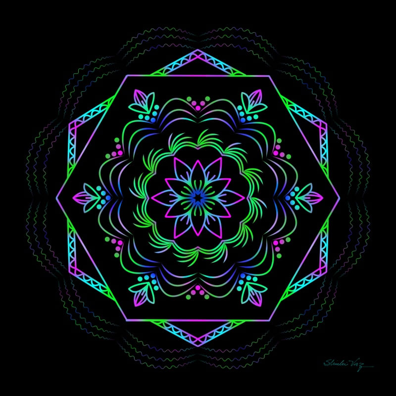 MANDALA FLOR DO CAMPO NEON