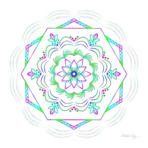 MANDALA FLOR DO CAMPO NEON BRANCA