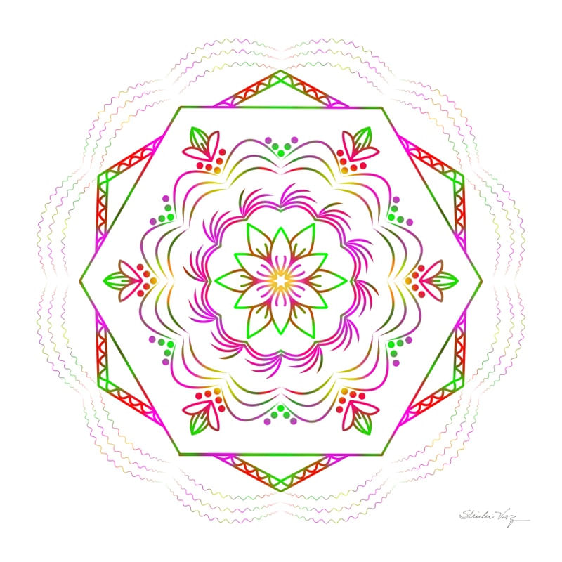 MANDALA FLOR DO CAMPO VERMELHA