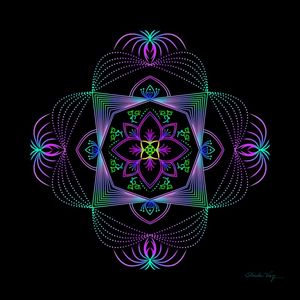 MANDALA HEMISFÉRIO NEON