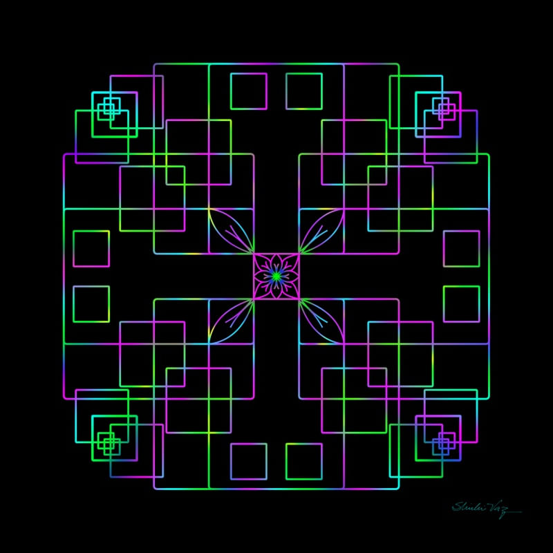 MANDALA SIMETRIA NEON
