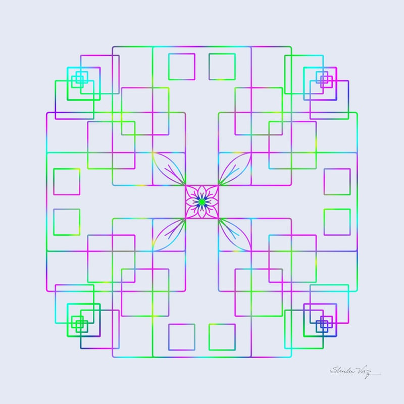MANDALA SIMETRIA CINZA
