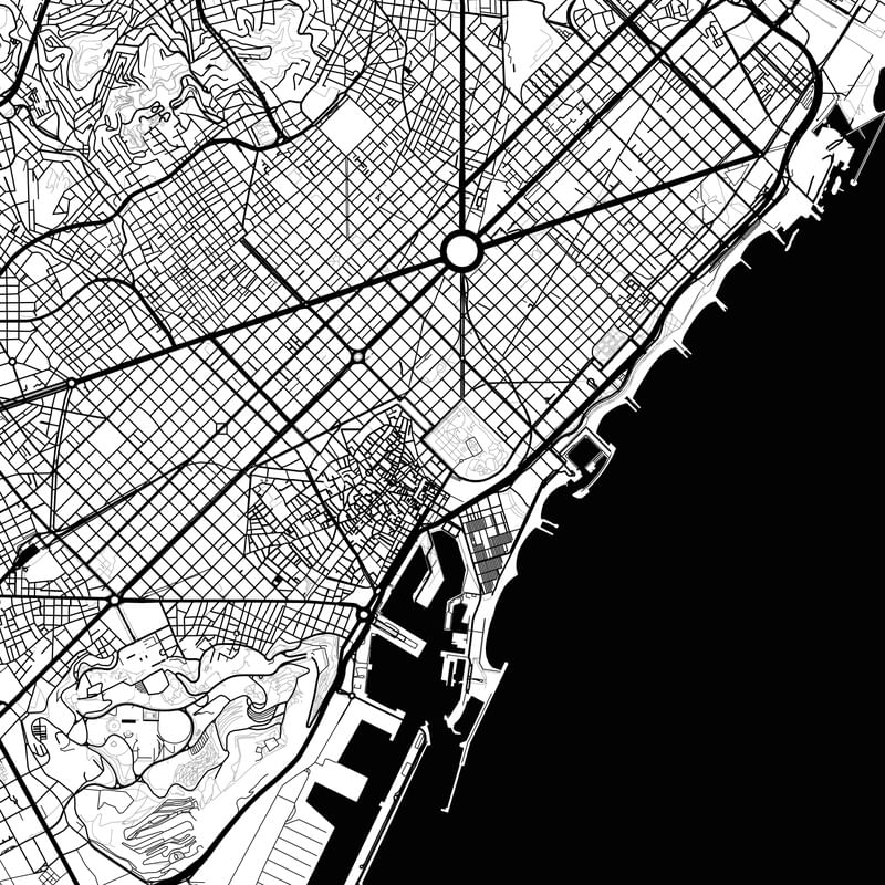 BARCELONA BLACK MAP