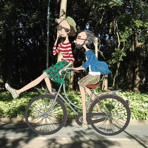 DE BICICLETA NO PARQUE