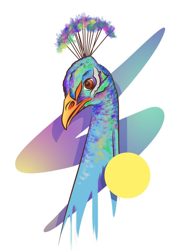 HOLOGRAPHIC PEACOCK