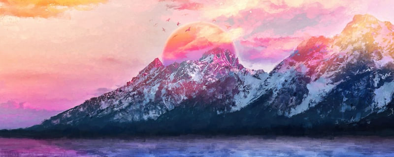WYOMING MOUNTAINS - MODERN DIGITAL ARTWORK VI - PANORAMIC