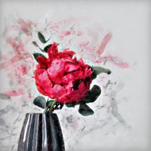 FLOR VERMELHA VASO MODERNO