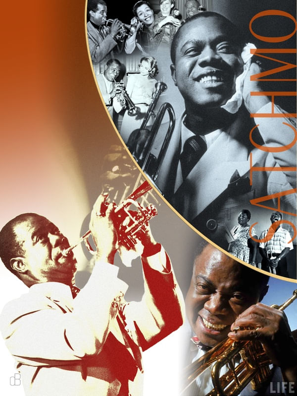 LOUIS ARMSTRONG RETRATO COLAGEM