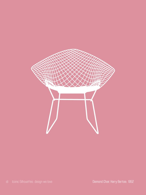 DIAMOND CHAIR, HARRY BERTOIA - ICONIC SILHOUETTES: DESIGN WE LOVE