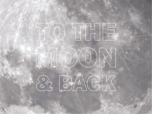 THE MOON & BACK LETRA CONTORNO BRANCO